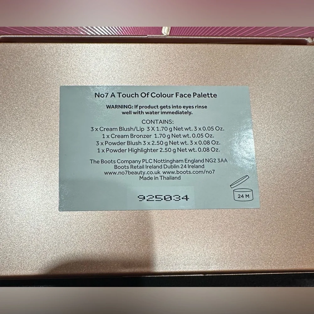 No7 A Touch of Color Face Palette - Blush, Bronzer, Lip, and Highlighter